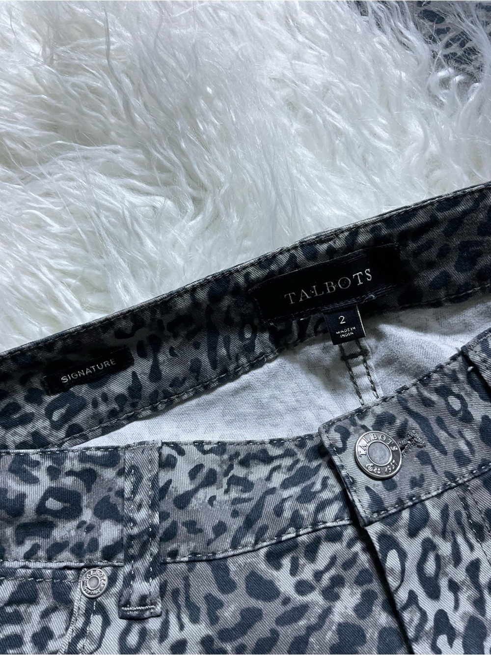 Talbots Signature Leopard Print Stretch Pants - Picture 2 of 4
